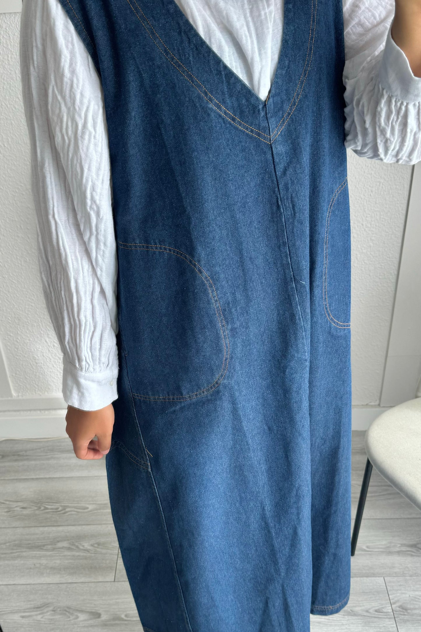 Robe salopette en jean