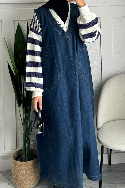 Robe salopette en jean