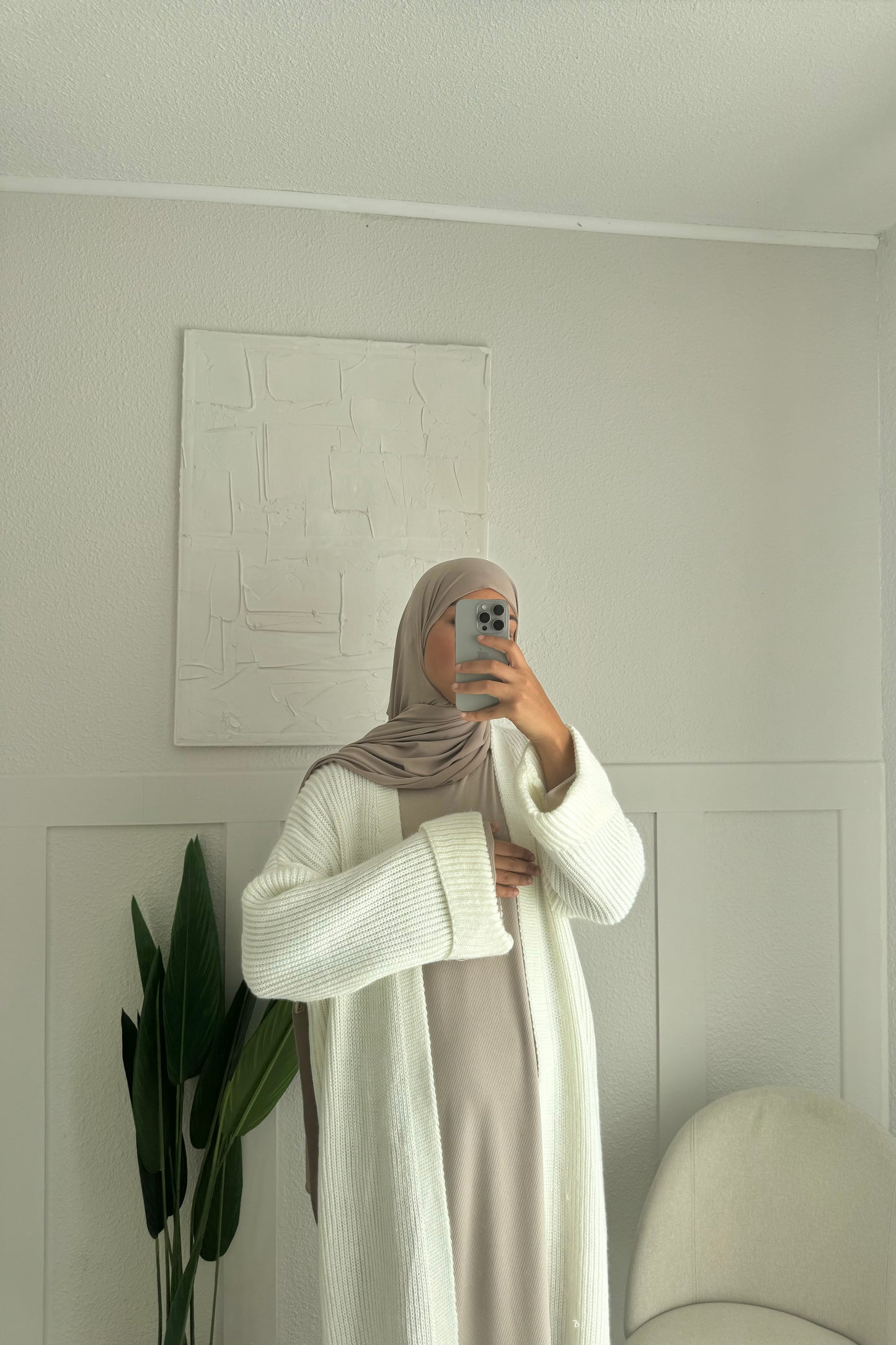 Long gilet blanc