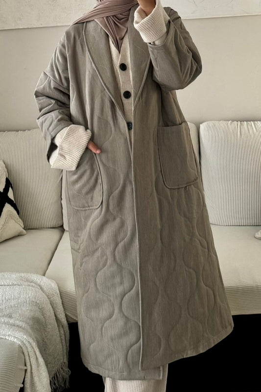 Manteau long matelassé